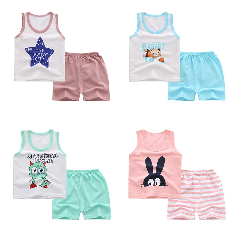 

cool cute casual sleeveless shorts suit cheap sale korean clothes kids wholesale baby clothing 2018, As pic shows;we can according to your request also