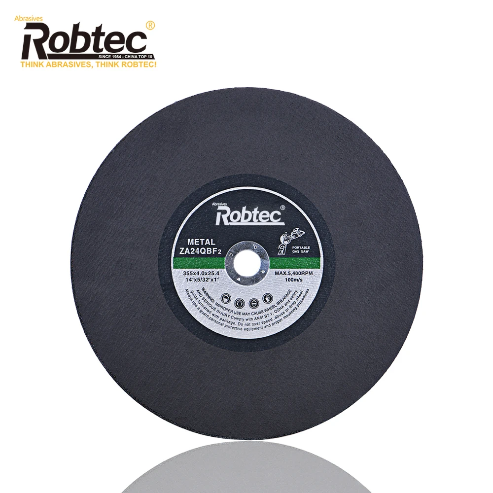 Robtec 355mm Rail/railway Abrasive Cutting Wheels With Mpa En12413