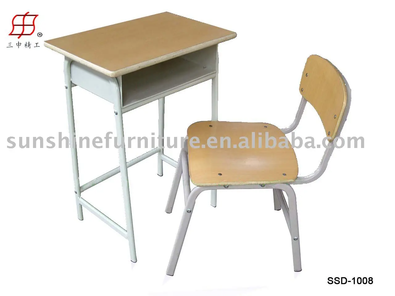 Student School Desk And Chair Wooden Top And Metal Frame Buy