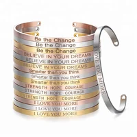 

2019 Personalized Custom Bangles Inspirational Quotes BraceletS for Iron Man I Love You Three Thousand Times