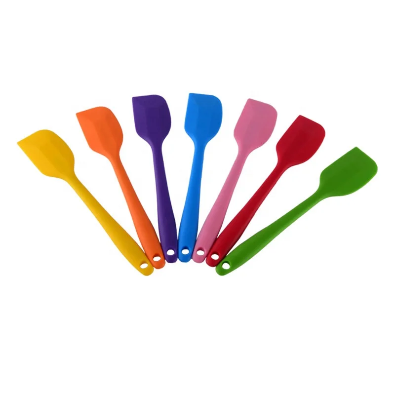 

Printed Silicone Scraper Baking Spatulas Kitchen Silicone Spatula with Steel Bar Core Handle, Red,orange,blue,green