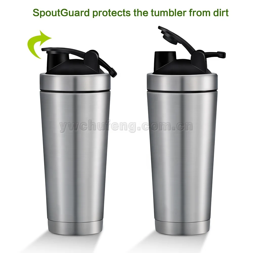 

Gym Use Stainless Steel Insulated Water Bottle Protein Mixing Cup Shaker Bottle, Stainless steel color