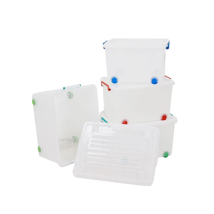 Wholesale Durable Transparent Home Storage Bins With Lids Plastic