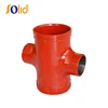 UL Grooved Coupling 4 Way Threaded Cross Joint Pipe Fitting