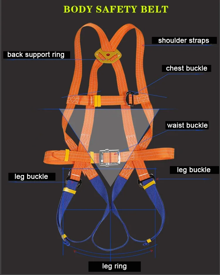 Full Body Safety Harness With Shock Absorber And Lanyard Buy Safety