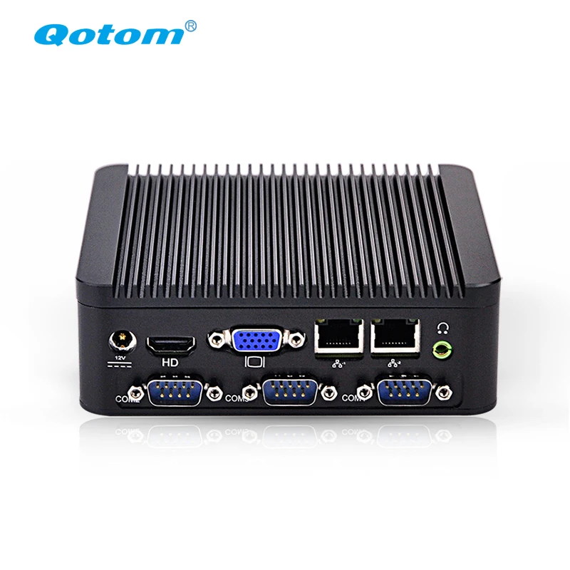 

Qotom J1900 500GB HDD 4 RS232 DUAL RJ45 LAN Mini PC with 4G ram, Black