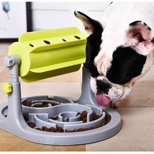Image of New arrival adjustable plastic slow feed pet dog puzzle bowl feeder