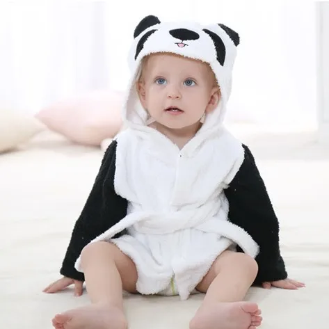 

Promotion wholesale panda shape hooded 100% cotton terry comfortable baby