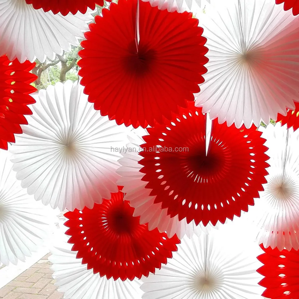
Christmas Handmade cut holes Tissue Paper fans paper decorations 