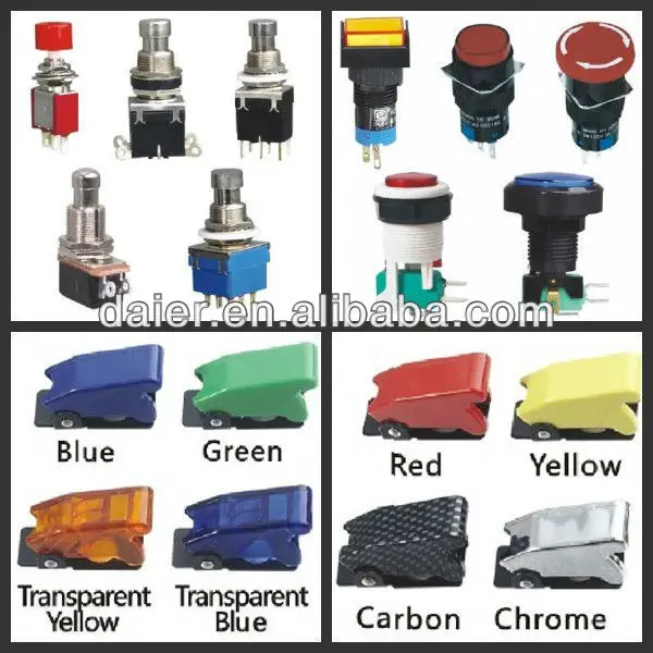 DS-510 12VDC~250VAC 16MM 1A Panel Mount 1NO 1NC 2 PIN Push Button Switch