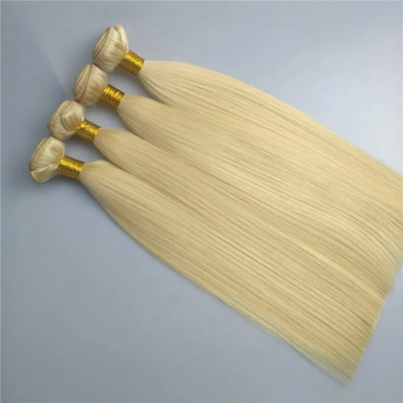 

8A Straight Wave 613 Color Brazilian Human Hair Bundles 100g/Bundle 3 Bundles Blonde Human Hair Extensions