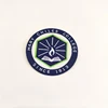 CE FDA approved paper backing clear sturdy embroidered label laser cut woven textile patch
