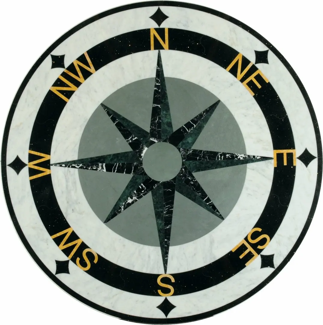 water jet medallion marble inlay flooring