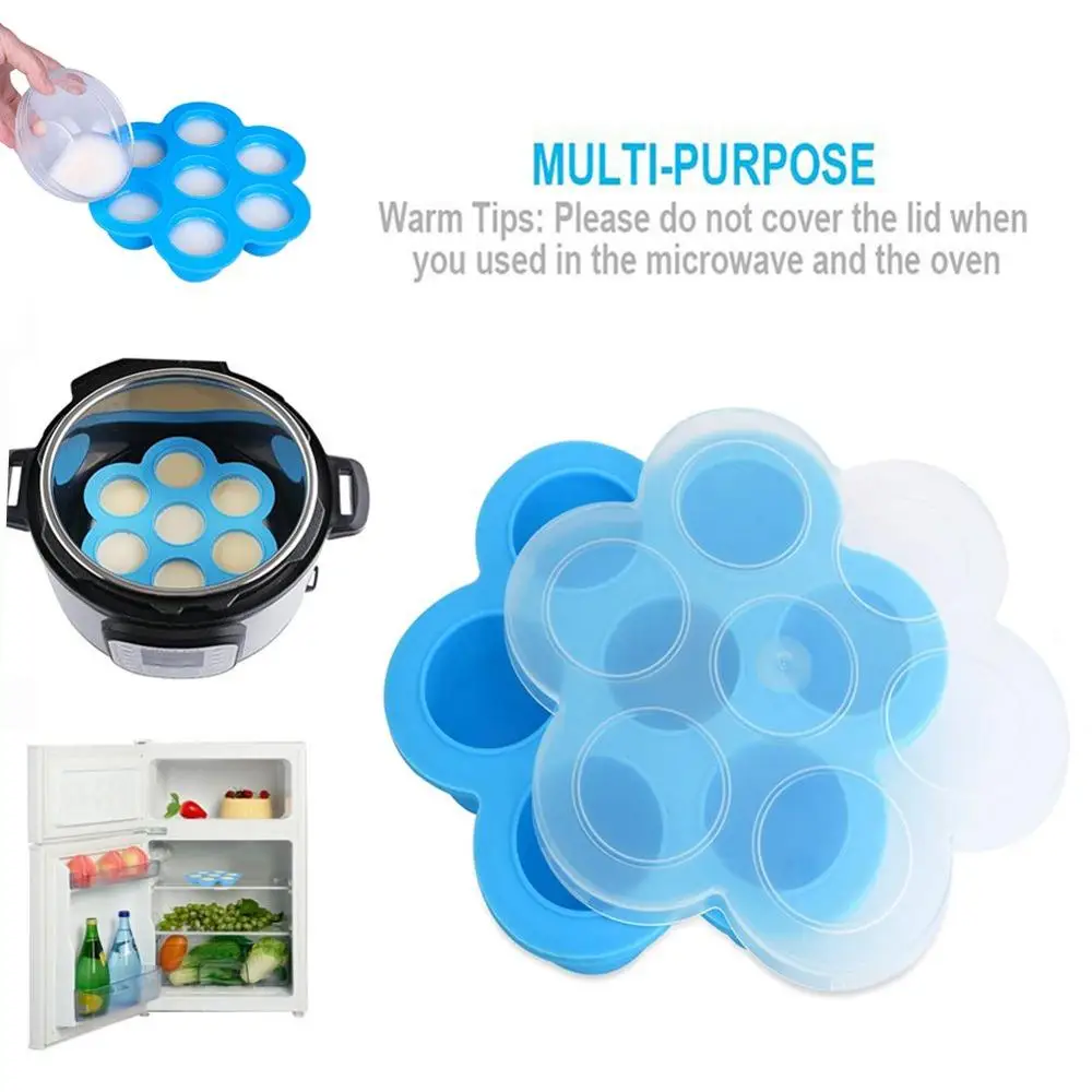 
Amazon Hot Sell 7 Holes Silicone Egg Bites Molds for 5/6/8qt Instant Pots 