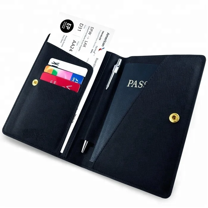 

PU Leather Travel Wallet & Passport Holder Cover Securely Holds Business Cards, Credit Cards,Boarding Passes & Notes, Black,,pink,blue,green,red,yellow,purple etc