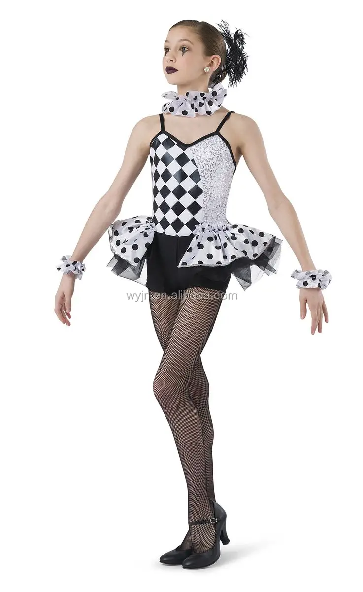 Beautiful Lovely Child Clown Tutu Dress Girls Clown Dance Costumes