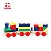 Baby children learning stacking block toy toddler wooden block train for kids 2+
