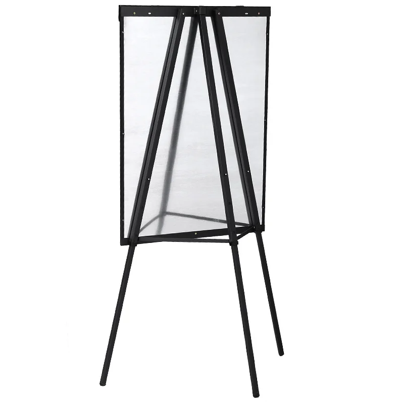 
Standard size black frame metal easel tripod whiteboard flip chart with paper 