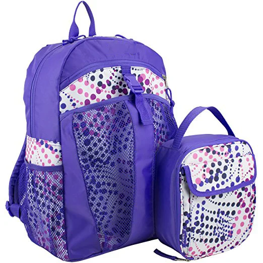 backpack with attached lunch bag