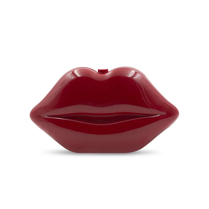 Oem Acrylic Lip Bag Fashion Acrylic Lady Lip Colorful Evening Party Handbag Sexy Lips Glamor