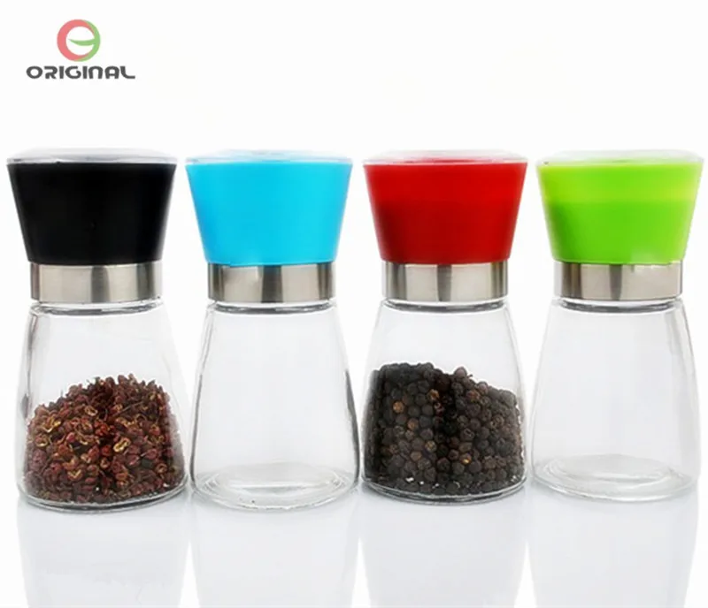 

factory price seasoning glass bottle industrial turmeric machine manual dry pepper spice jars mill grinder, Customized