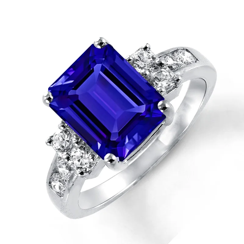 

blue AAA zircon stone 925 silver ring, Picture