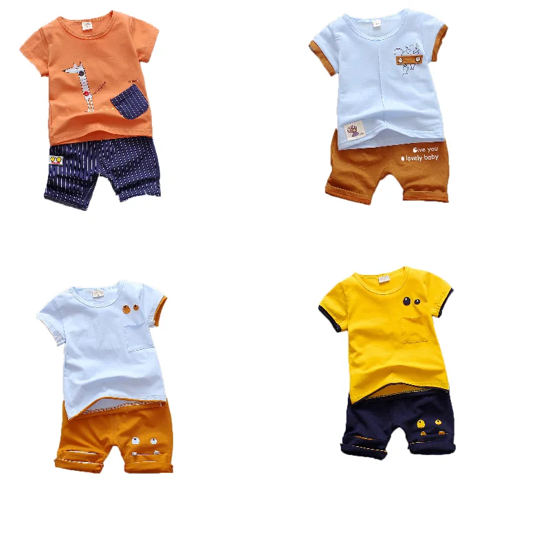 

little girl clothing sets 2019 baby boys kids boutique newborn toddler summer fashion cotton clothes, As pic shows;we can according to your request also