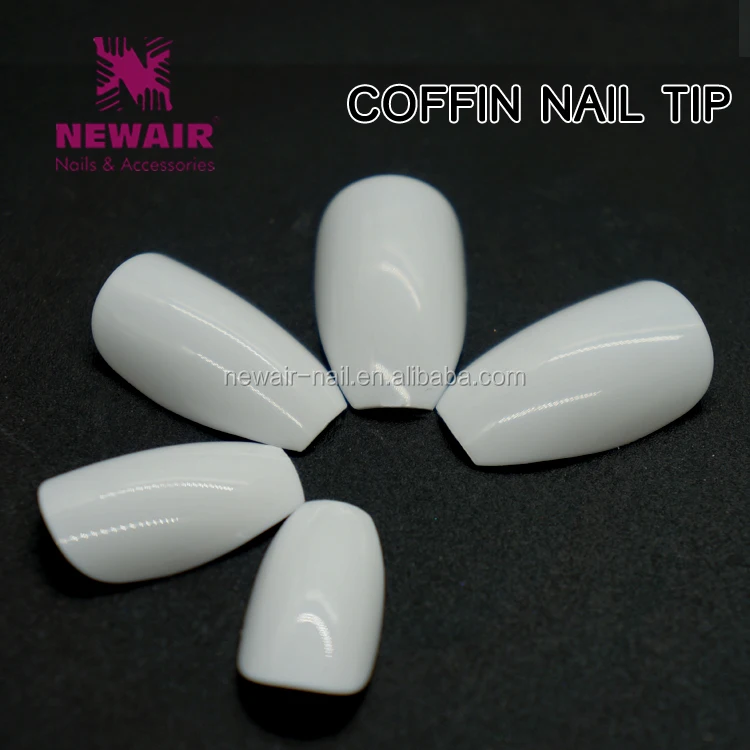 

2017 New Design ABS full cover Artificial Tips Art False Nail, Biue and white sweet color nail arts
