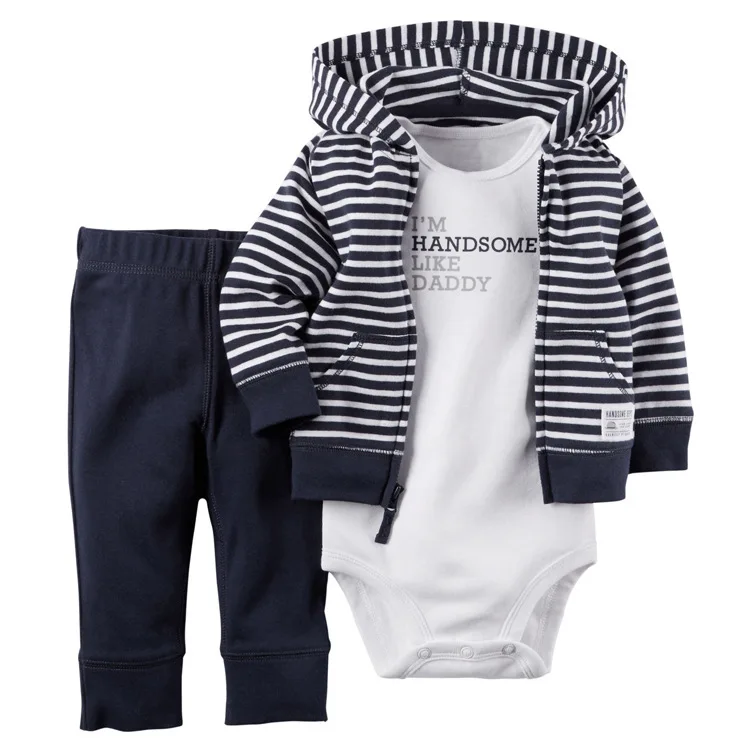 

3 PCS baby jumper suit with long pants and hoodie