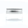 Wholesale straight round 30ml 40ml 50ml food grade PET plastic jars with aluminum screw lid 60ml 80ml mason container