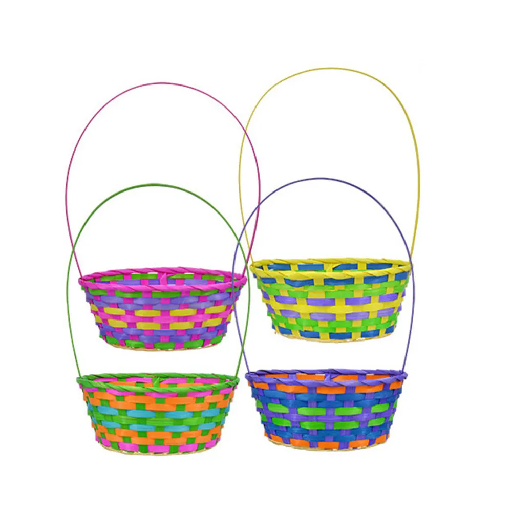 China Supplier Wholesale 2018 Handmade Easter Gift Bamboo Basket&easter Egg Basket For Children