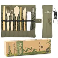 

Hot Selling OEM Custom Eco Friendly Reusable Portable Cooking Bamboo Cutlery Set