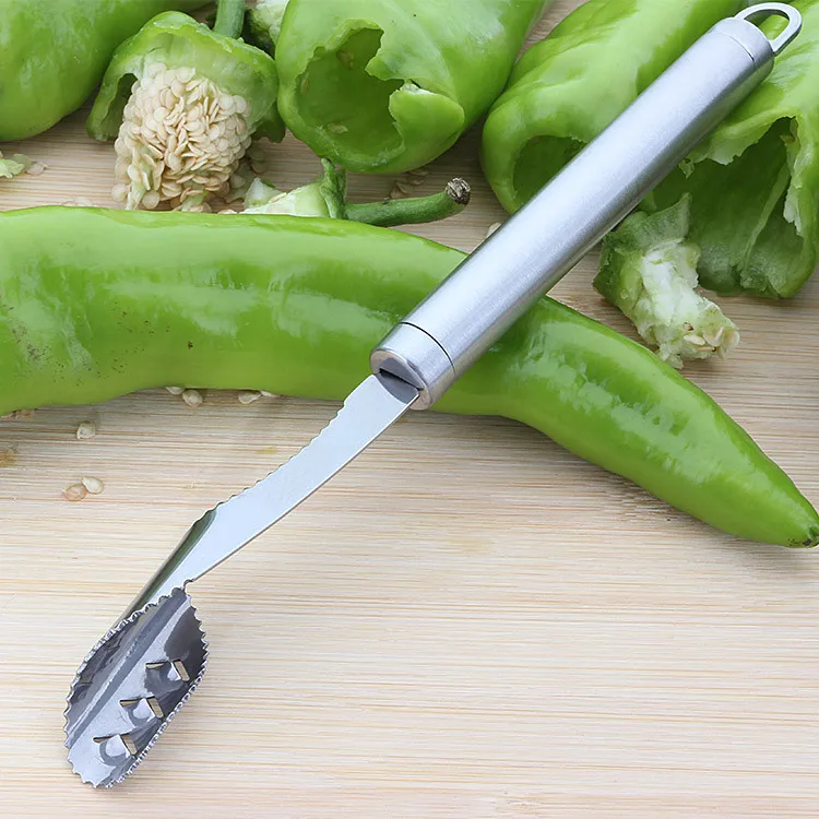 

Wholesale Cheap Jalapeno Zucchini Pepper Corer Stainless Steel Barbecue Tools, Silver