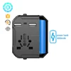 Worldwide Adaptor with power bank 3000mAh battery adapter plug LED light