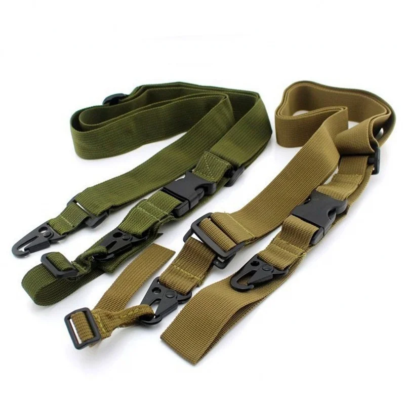 

Tactical Three 3 Point Rifle Sling Adjustable Airsoft Sling Bungee Gun Strap Belt, Army green/black/tan