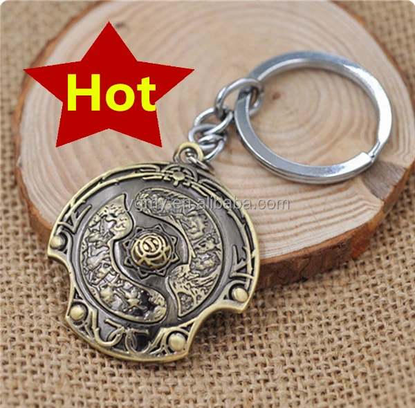 

Dota 2 Immortal Champion Shield Key Chain Accept Mix, As picture