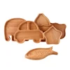 Multiple Shapes Eco-friendly Dinner Tableware Feeding Wooden Baby Plate For Kids