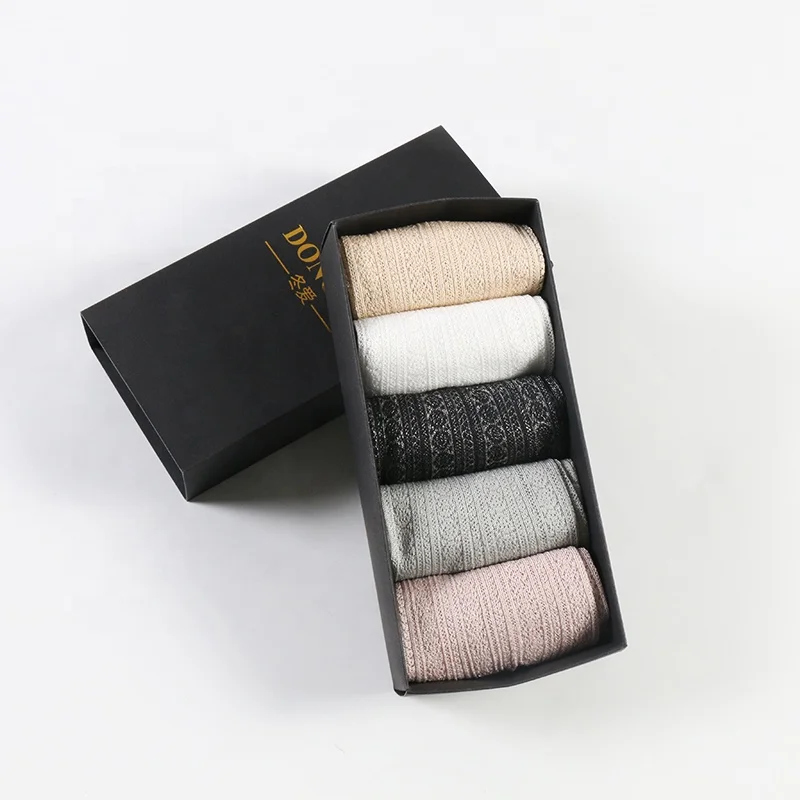 

Gift box five colors pairs crystal silk cute girl lace cuff fashion lady socks, Gray/white/black/pink/beige