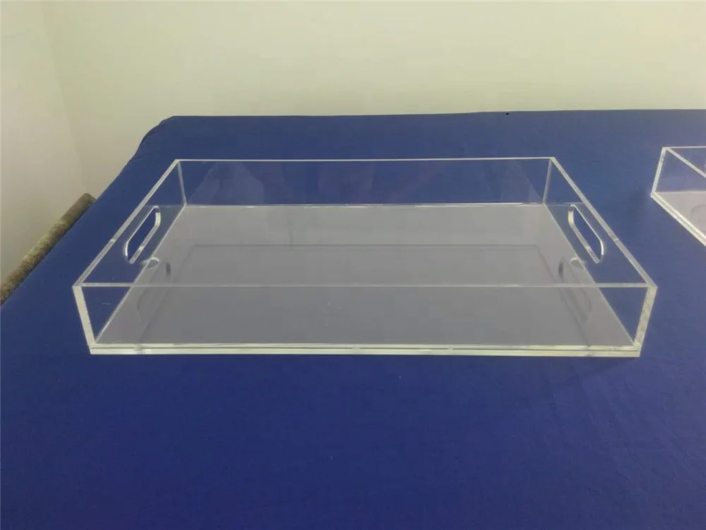 Clear Acrylic Tray Breakfast Tea Coffee Table Serving Trays With