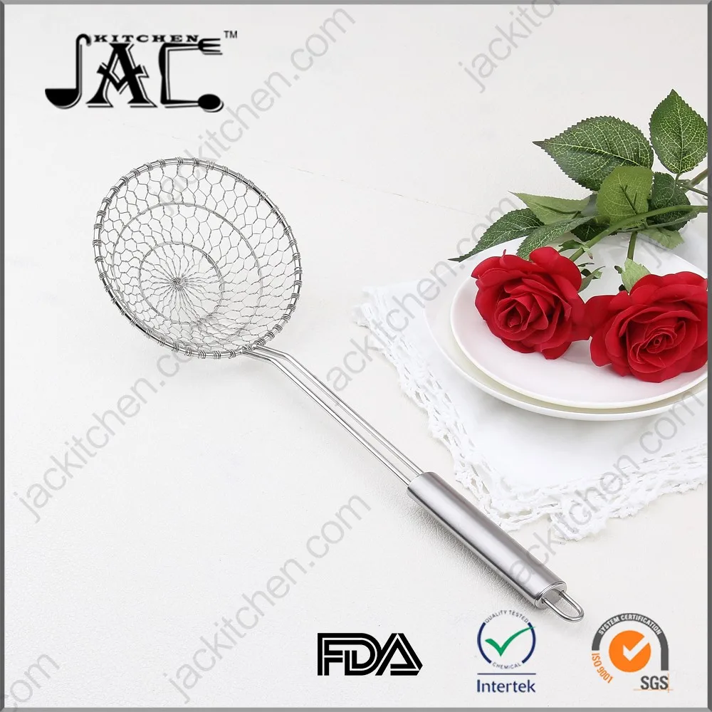 Long Handle Stainless Steel Mesh Skimmer Strainer