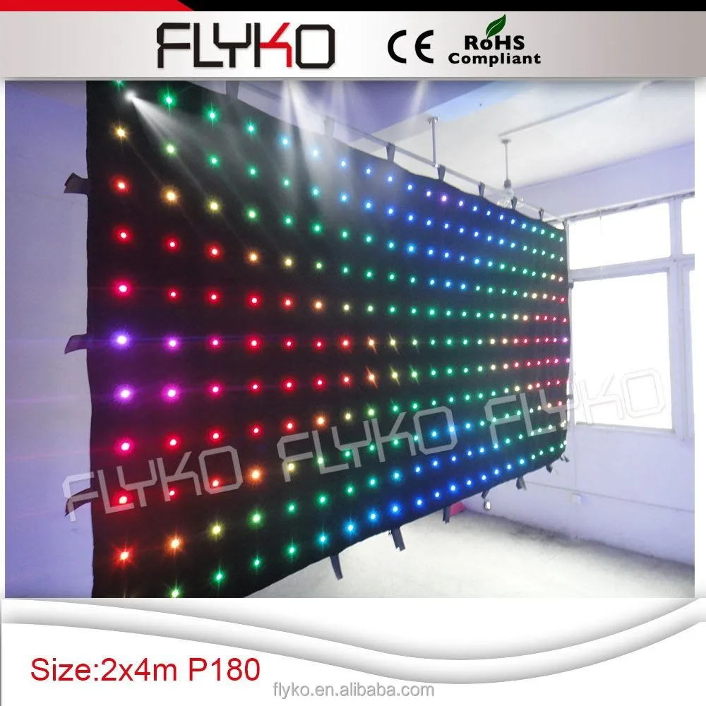 

Fireproof velvet cloth led pixel pitch indoor led pixel curtain