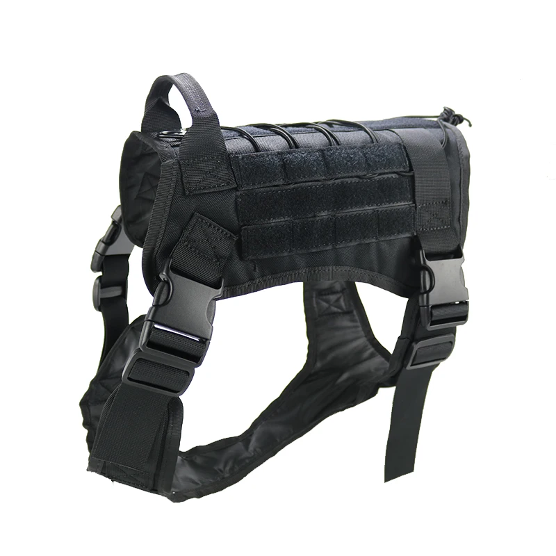 

Nylon Durable Cool Military Dog Clothes Pet Harness Hunting Dog Vest Training For Wholesale, Black/