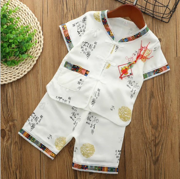 
boys wear set Chinese style ethnic children tang suit summer fashion cotton children clothing boys 