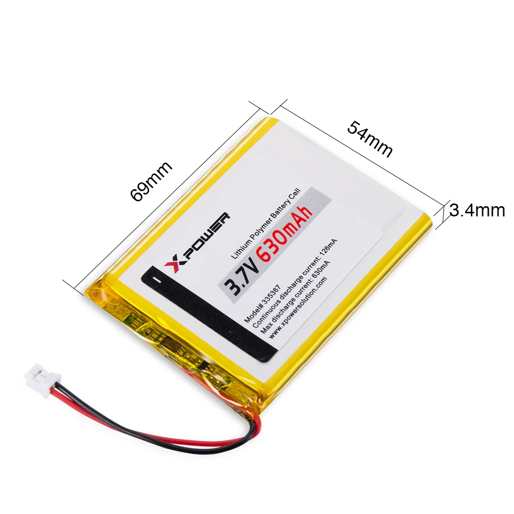 Iec62133 Approved Rechargeable 3.7v Lithium Polymer Battery 630mah For