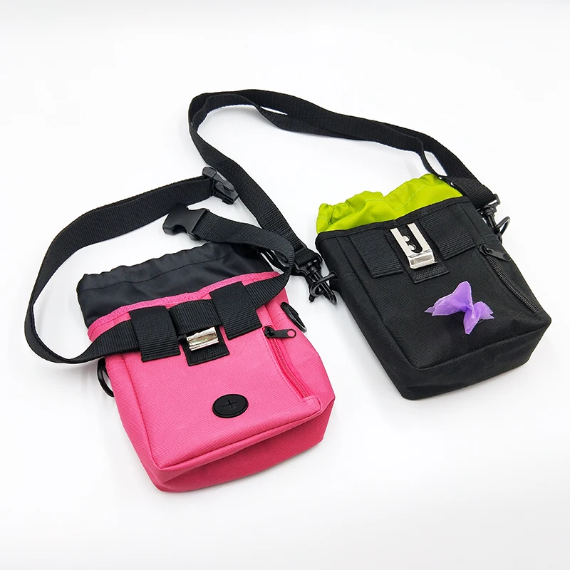 

Smart Training Accessories Pets Dog Treat Training Pouch Bag with Built-In Waste Bag Dispenser, Pink;black or customed