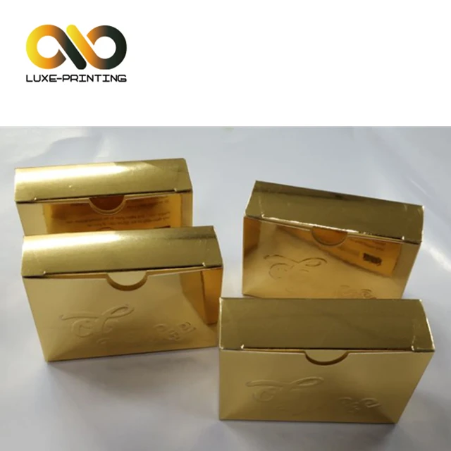 
250gsm golden card embossed logo custom printing contact lens packaging 
