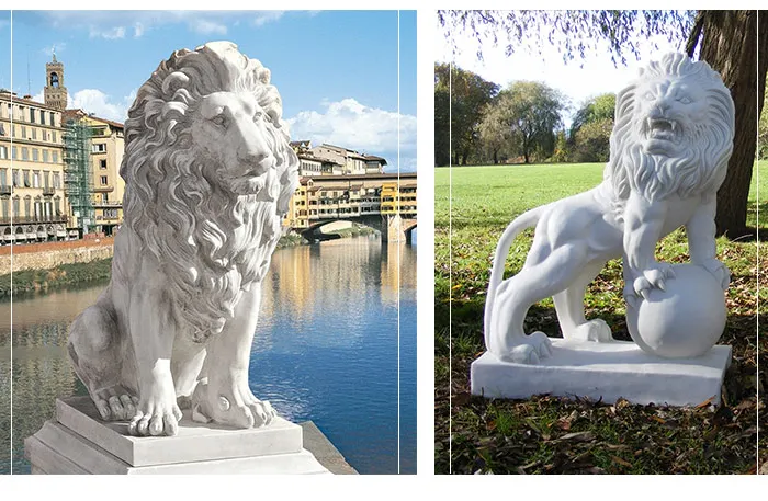 wholesale hand carved lion sculpture outdoor animal statues