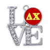 CS0023 Alloy silver plated with custom greek group Delta Chi Yellow Letters Classic sticker for crystal jewelry necklace making