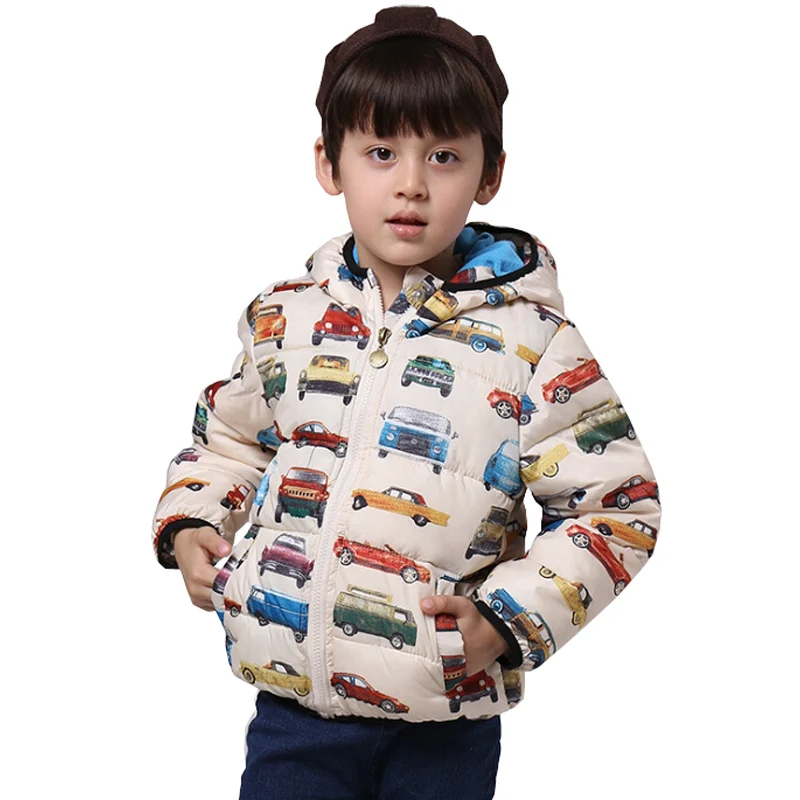 winter boys jackets cotton hooded coat cars character fashion outerwear children clothing
