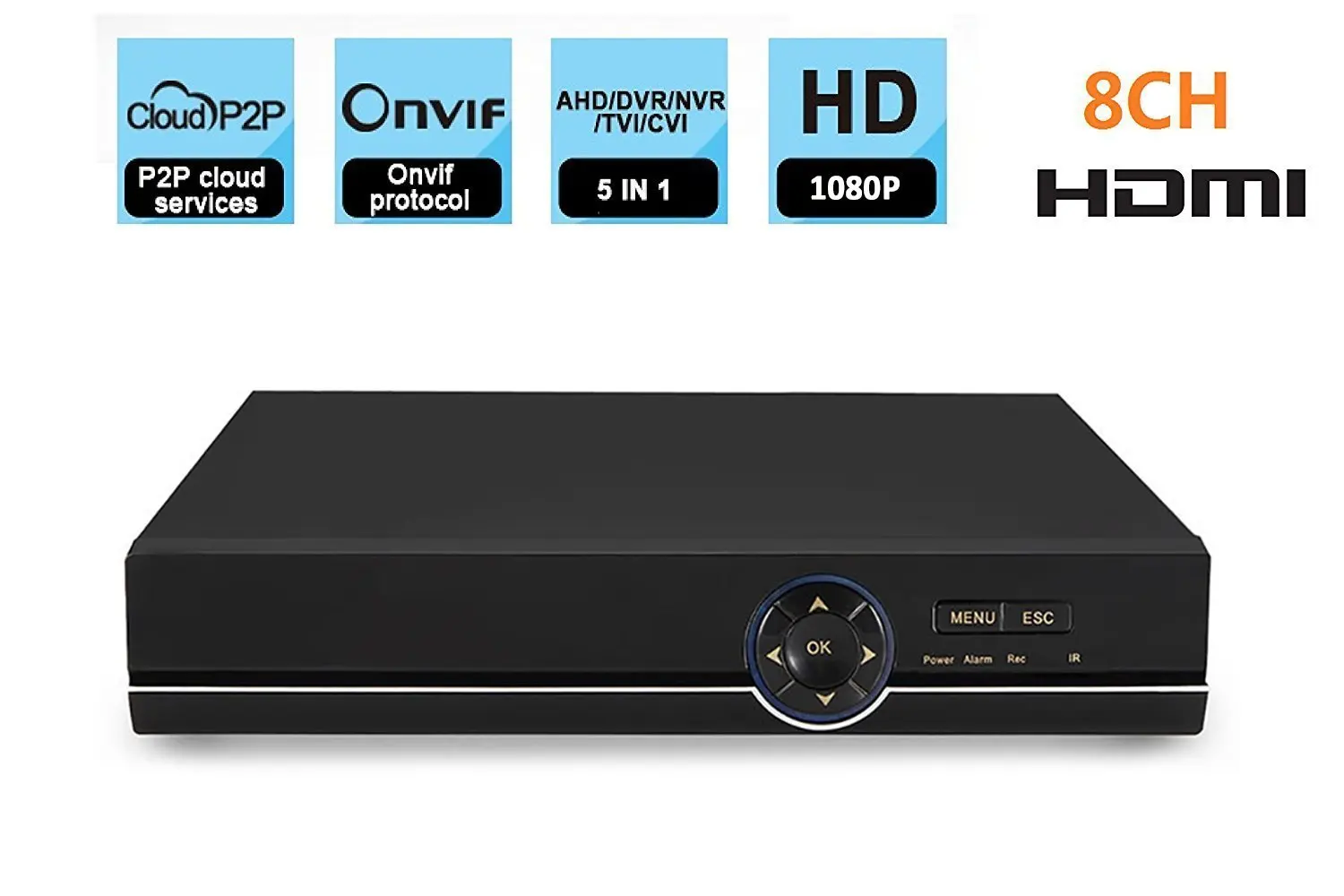 Buy HISVISION 8CH 1080N AHD DVR 5-in-1 Hybrid (1080P NVR+1080N AHD+960H ...
